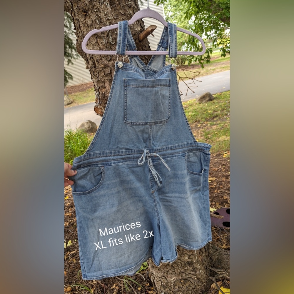 Denim Overalls Maurice’s Sinch Waist Tie Light Wash